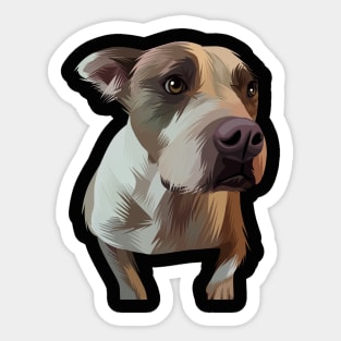 vector of brown white dog Sticker